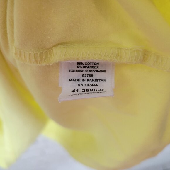 Jessica London Womens Top 26 28 Plus Tee Yellow Embroidered Cotton Blend YEL9E - Picture 8 of 9